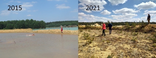 A place called a lagune. Six years ago flooded with water, nowadays dry and fast overgrowing. In 2015, we did not swim, but did science in practice: monitoring of aquatic macrophytes and plants of emerged bottoms!